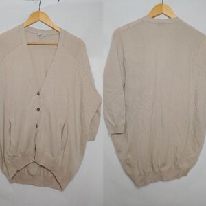 Valette VNeck Button Front Slouchy‎ Cardigan Wool Cashmere Beige Neutral S M